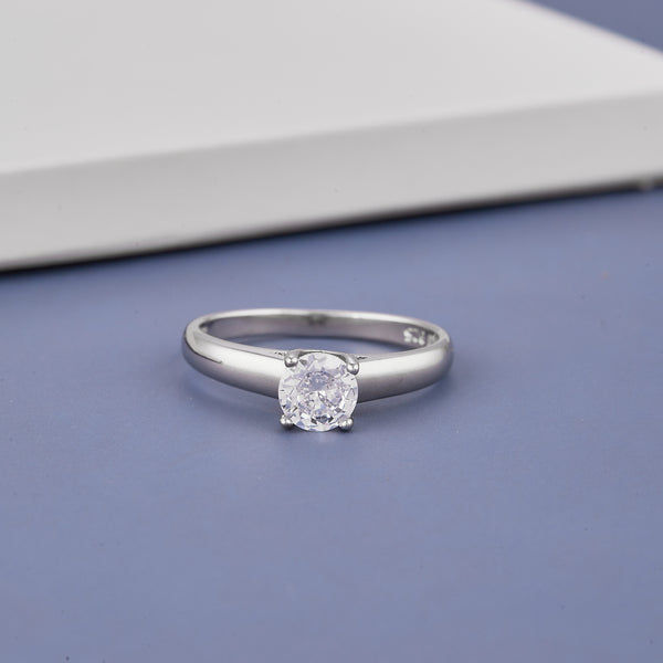 Ladies White Oval Stone Diamond Ring – Eevee Jewels Silver