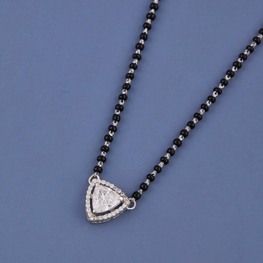 Silver Triangal Stone Mangalsutra