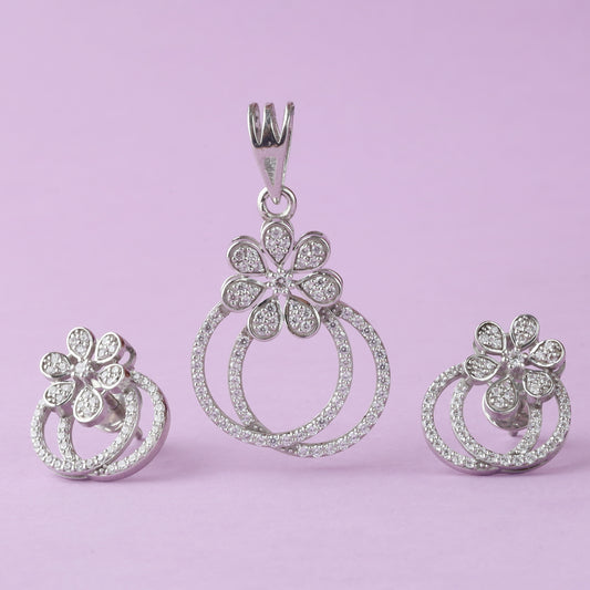 Silver Flower Chain Pendant