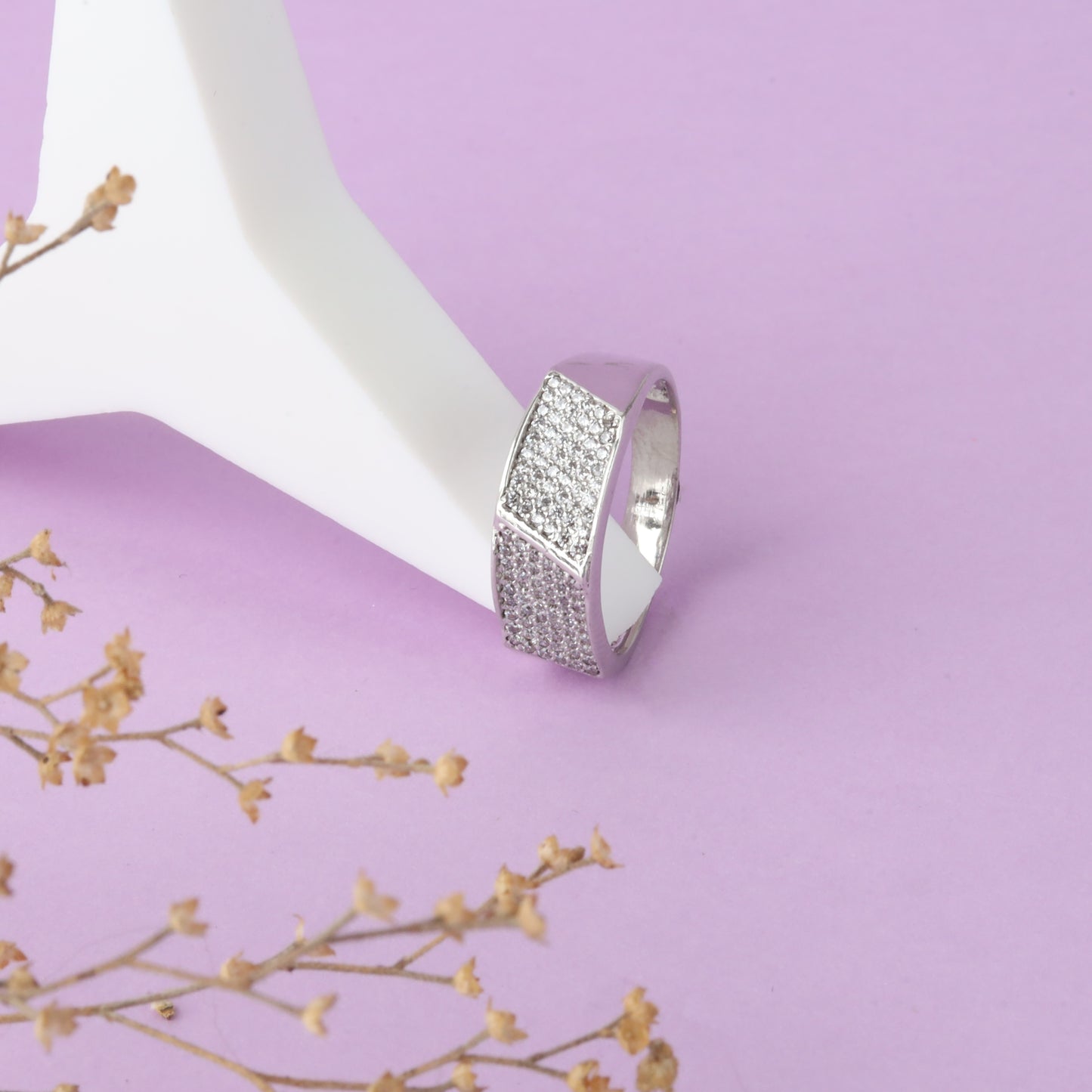 Modern Edge Silver Band