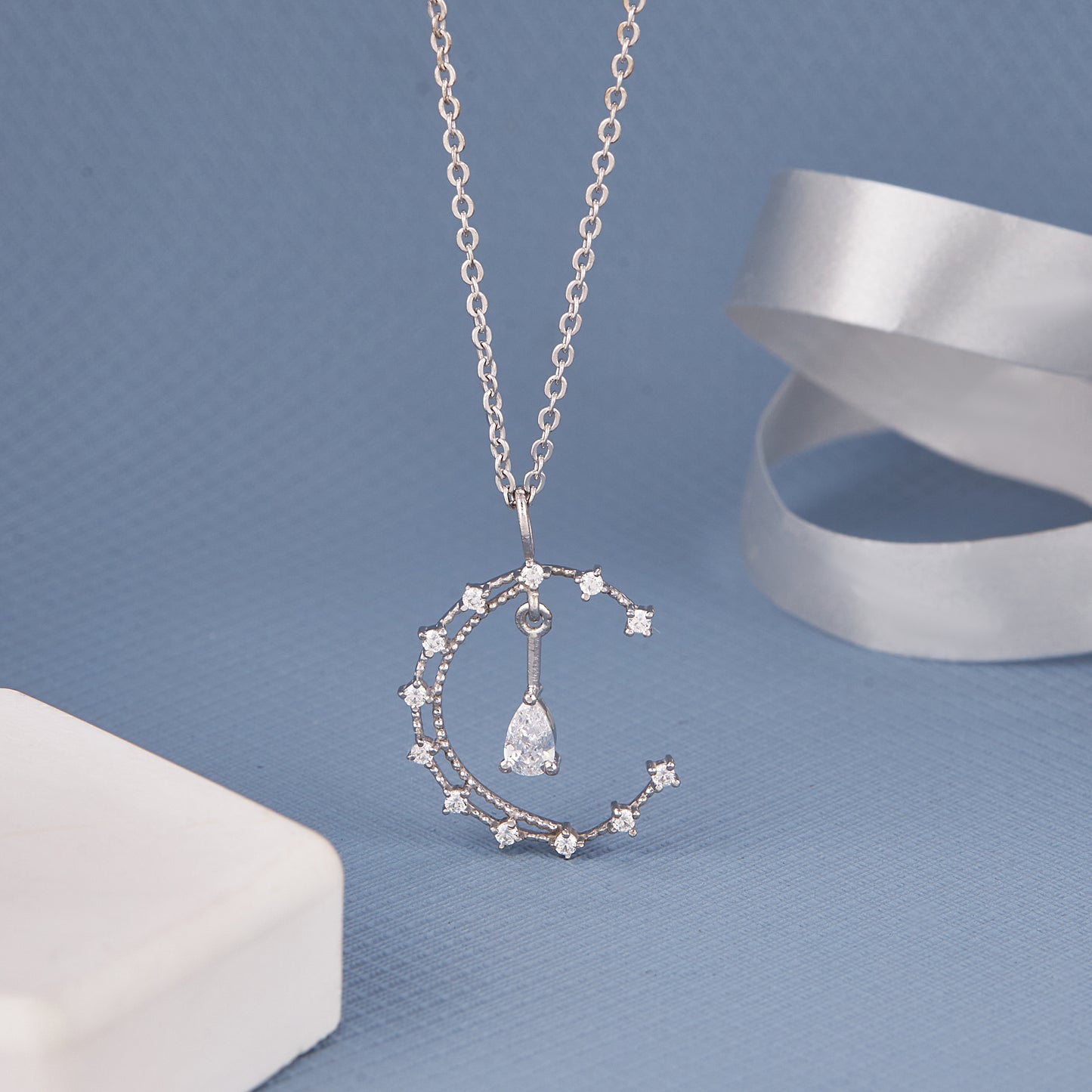 Moon Water Drop Chain Pendant