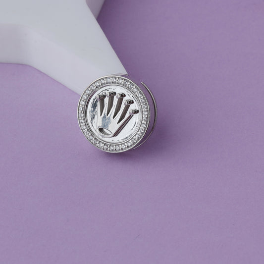 Rolex Silver Shirt Button