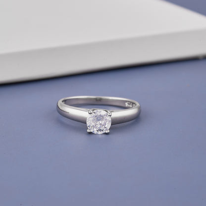 Ladies White Oval Stone Diamond Ring