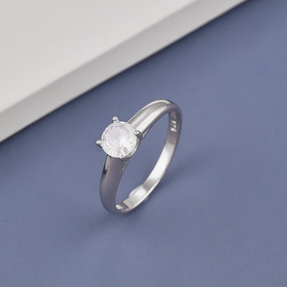 Ladies White Oval Stone Diamond Ring