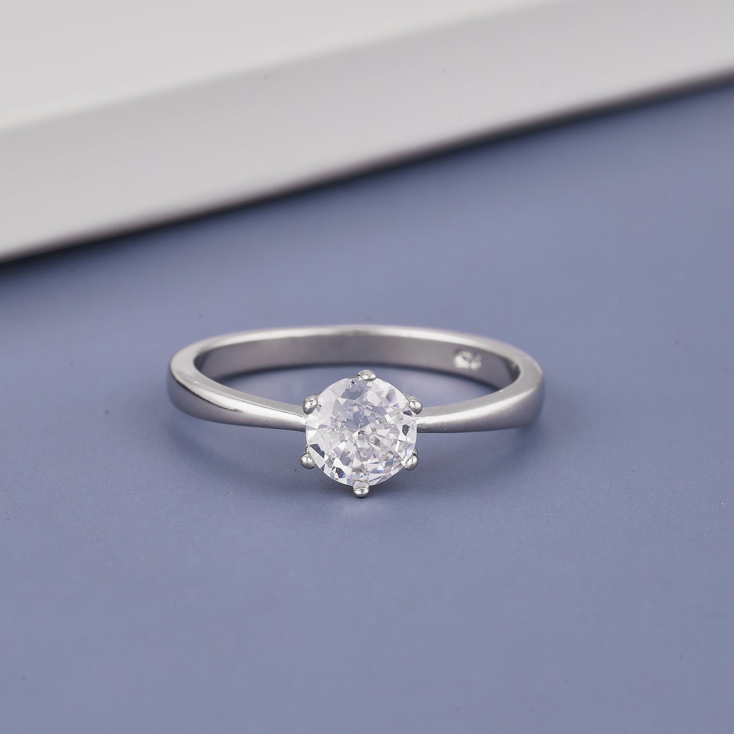 Ladies White Oval Stone Diamond Ring