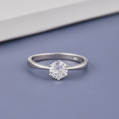 Ladies White Oval Stone Diamond Ring