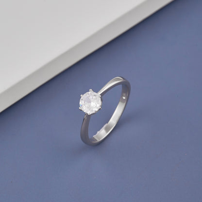 Ladies White Oval Stone Diamond Ring