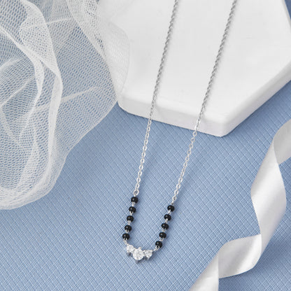 Silver Three Stone Mangalsutra