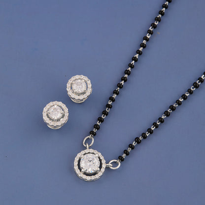Silver Single Stone mangalsutra