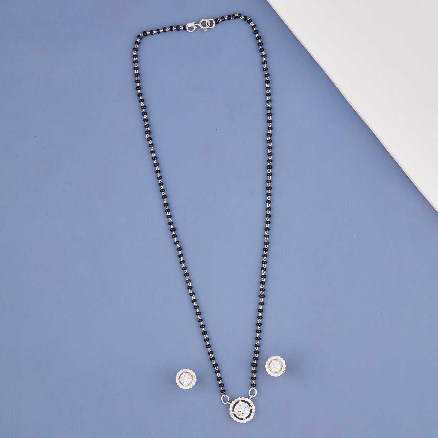 Silver Single Stone mangalsutra