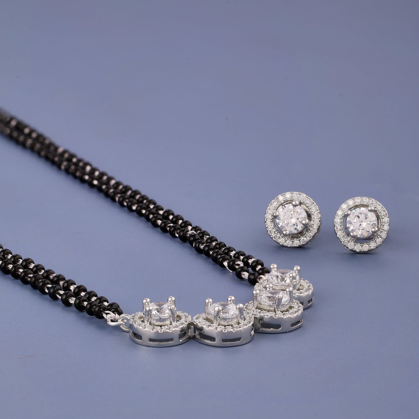 Silver Four Stone Mangalsutra
