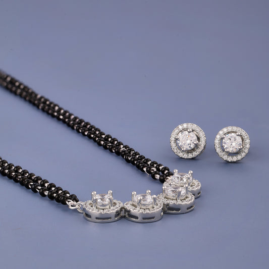 Silver Four Stone Mangalsutra