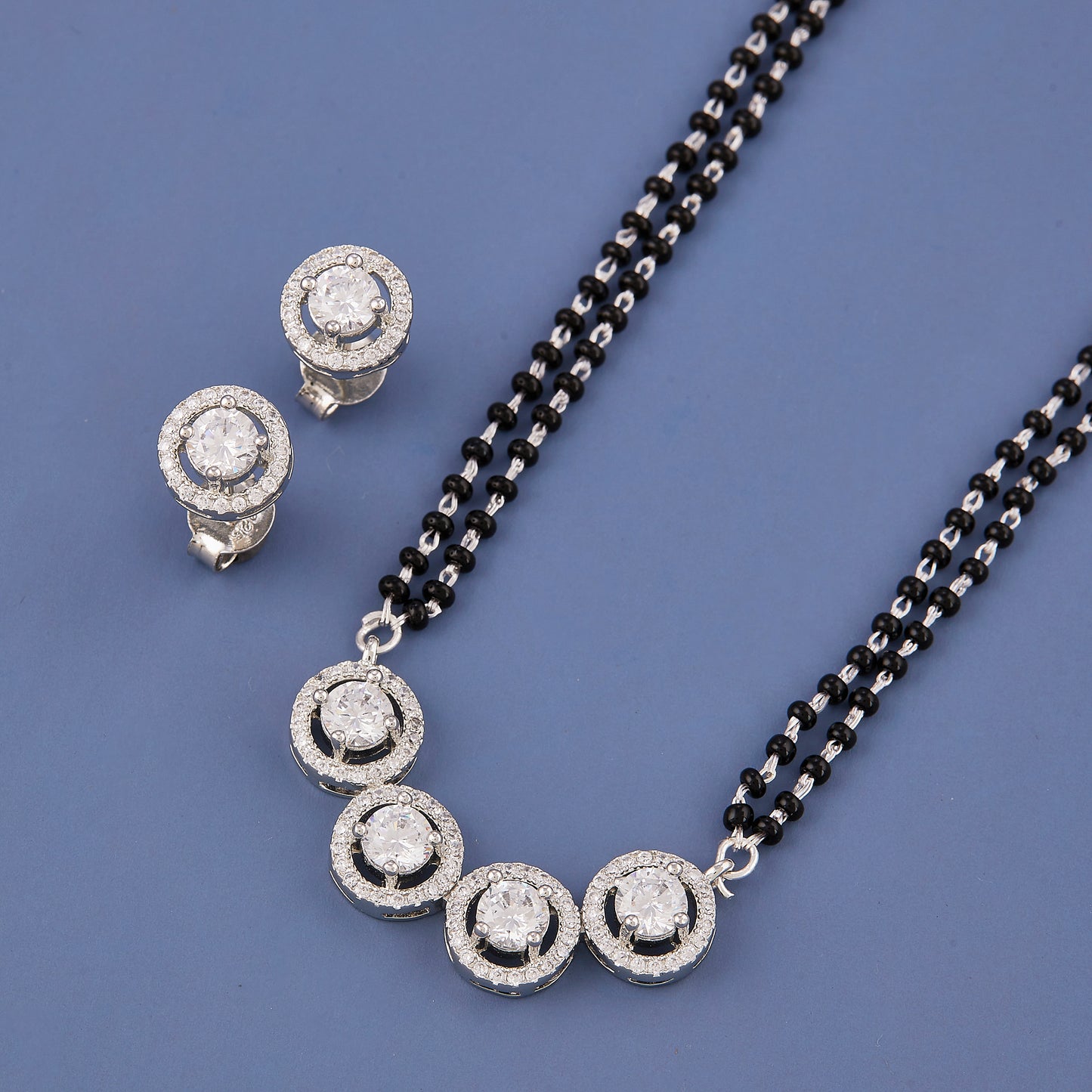Silver Four Stone Mangalsutra
