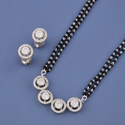 Silver Four Stone Mangalsutra