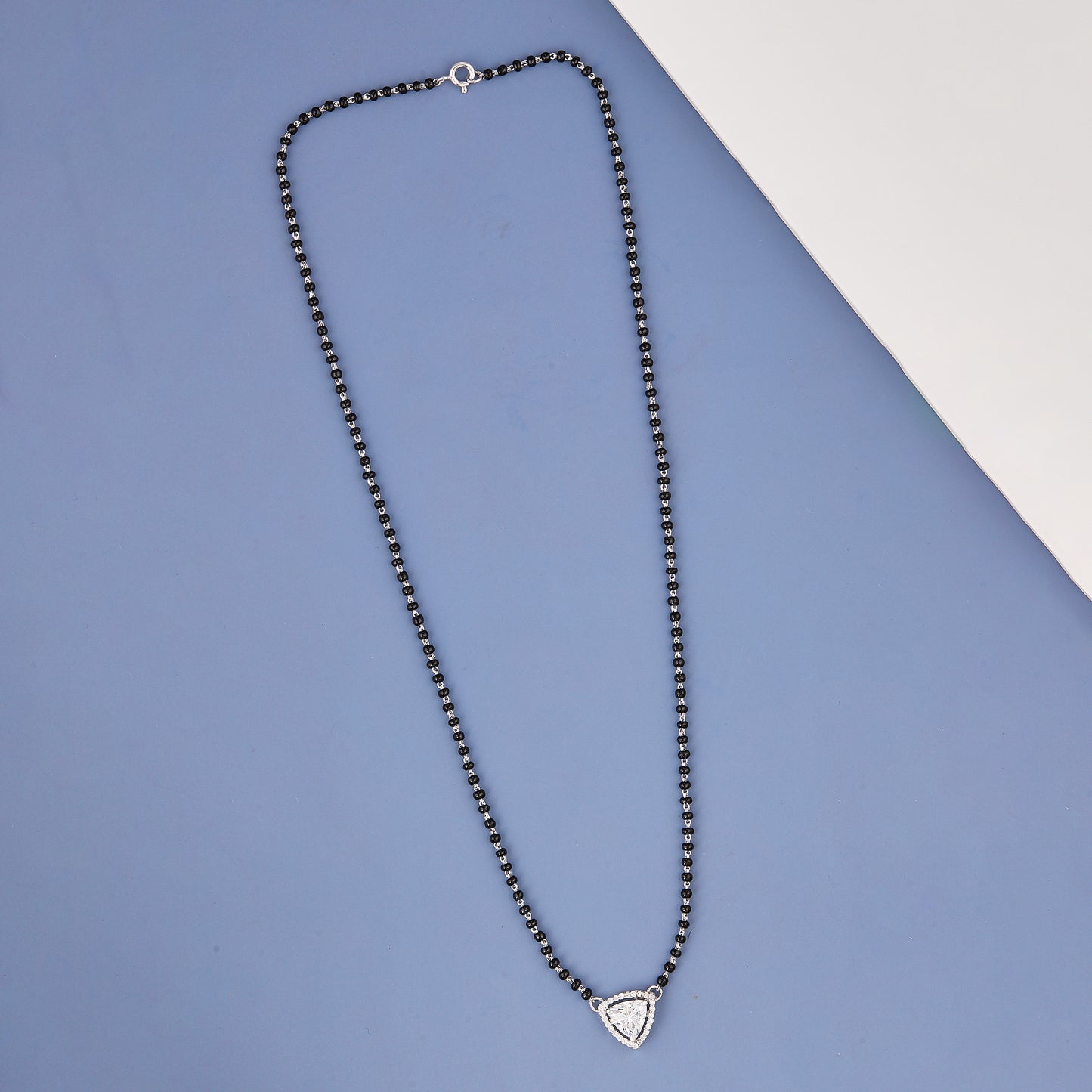 Silver Triangal Stone Mangalsutra