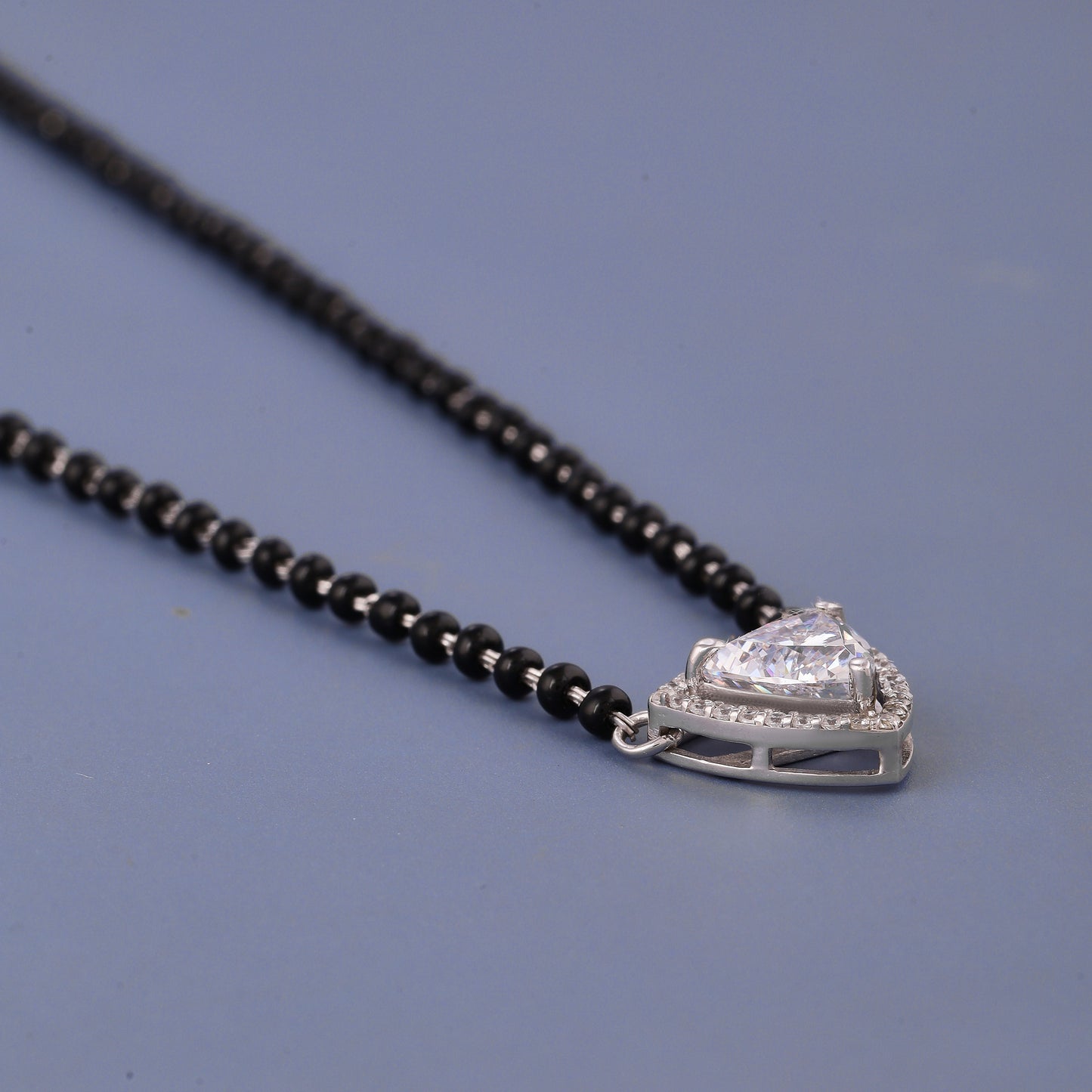 Silver Triangal Stone Mangalsutra