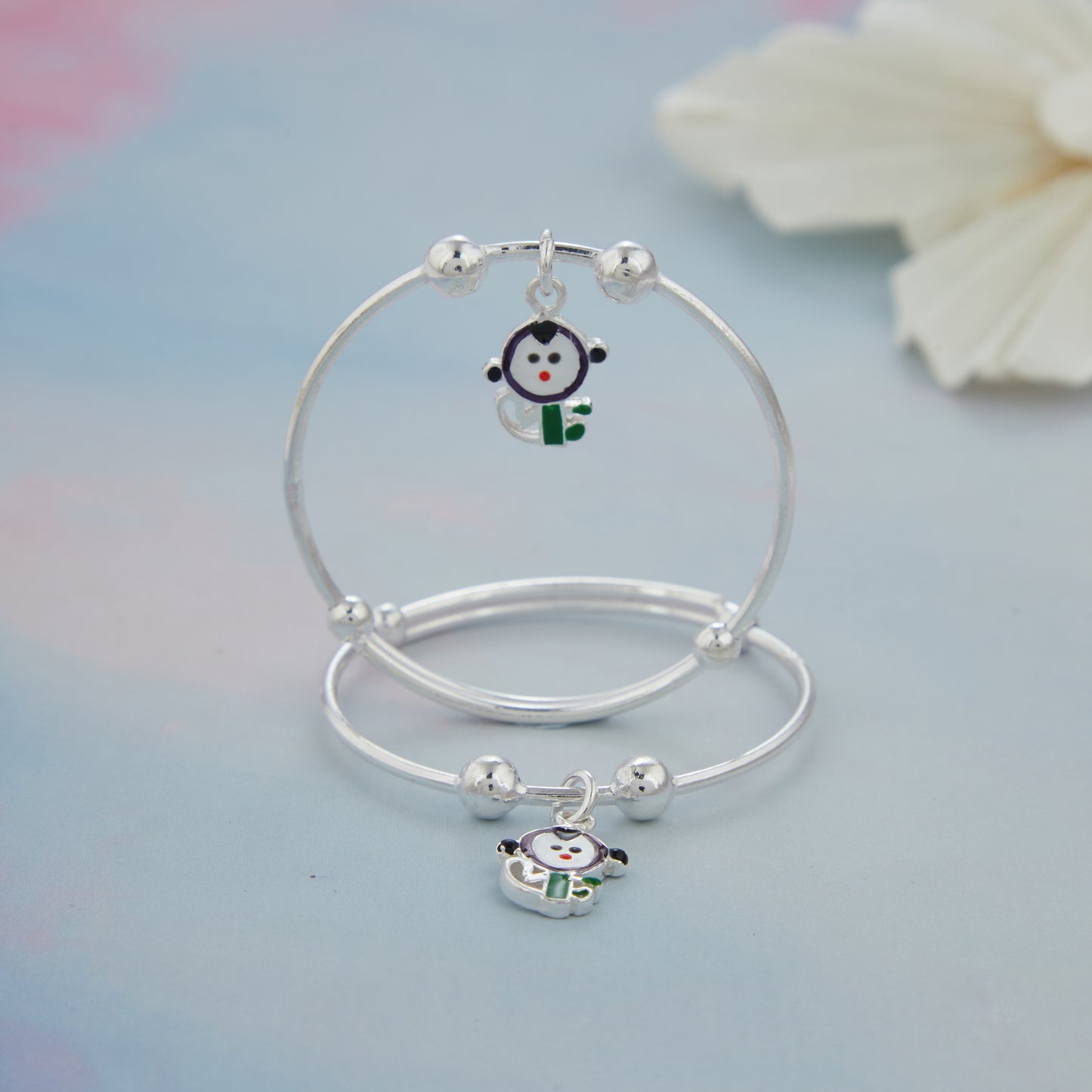Monkey Charm Baby Silver Kadli