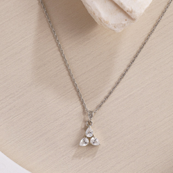 Triple Twinkle Silver Pendant