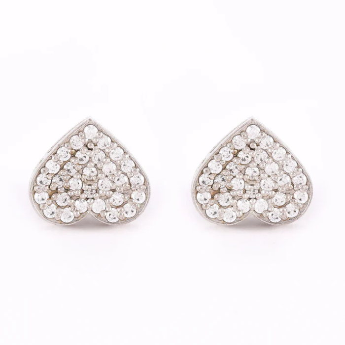 Glitter Heart Earring Stud