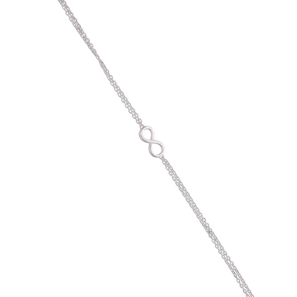 Double Strand Single Infinity Silver Anklet