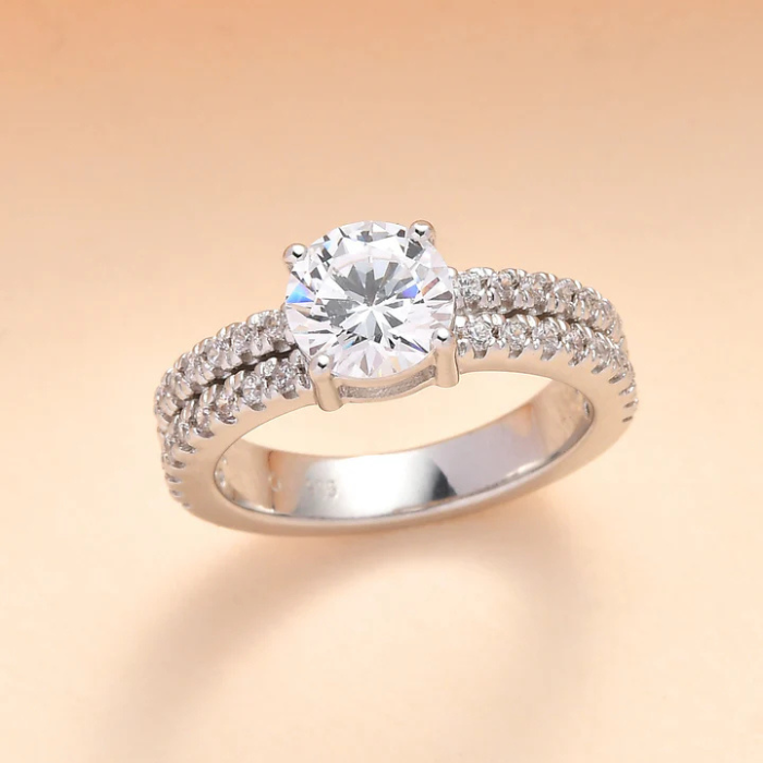 American Diamond Engagement Solitaire Ring