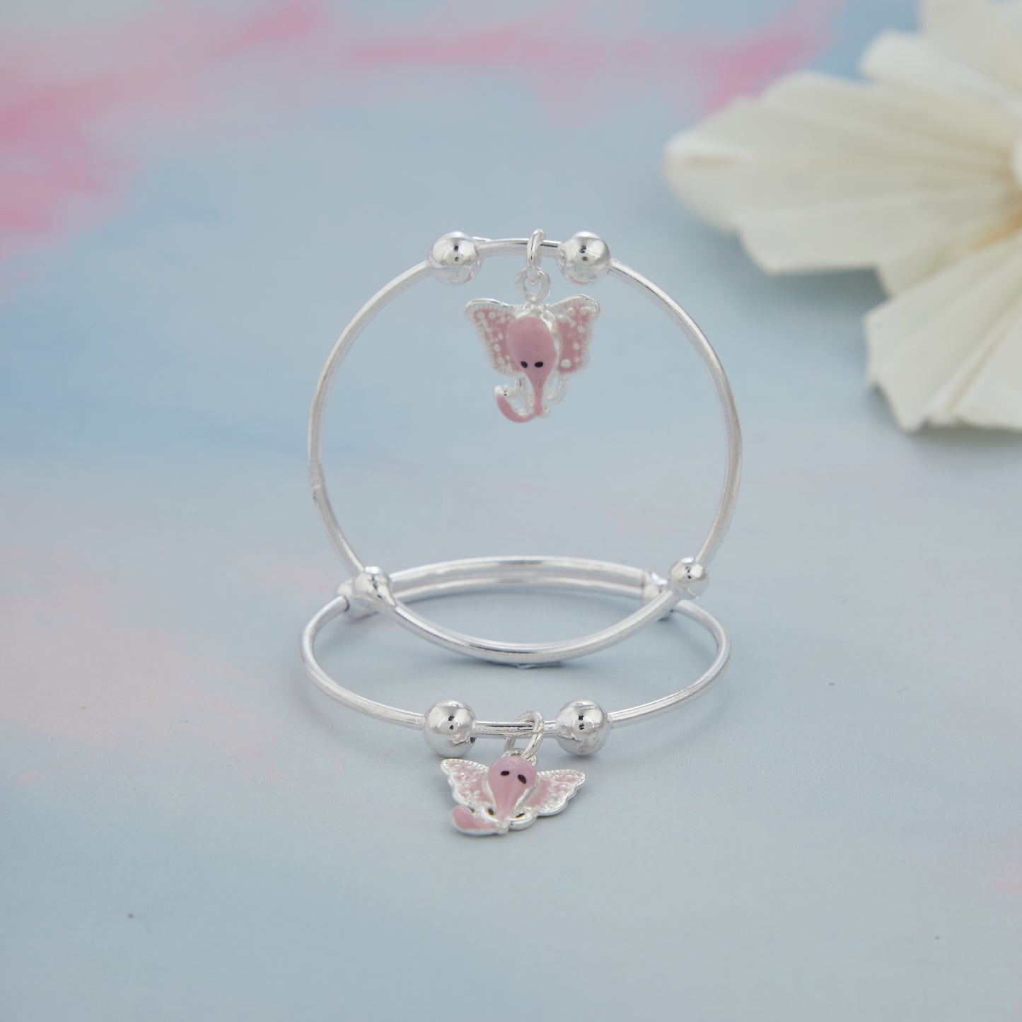 Elephant Charm Baby Silver Kadli