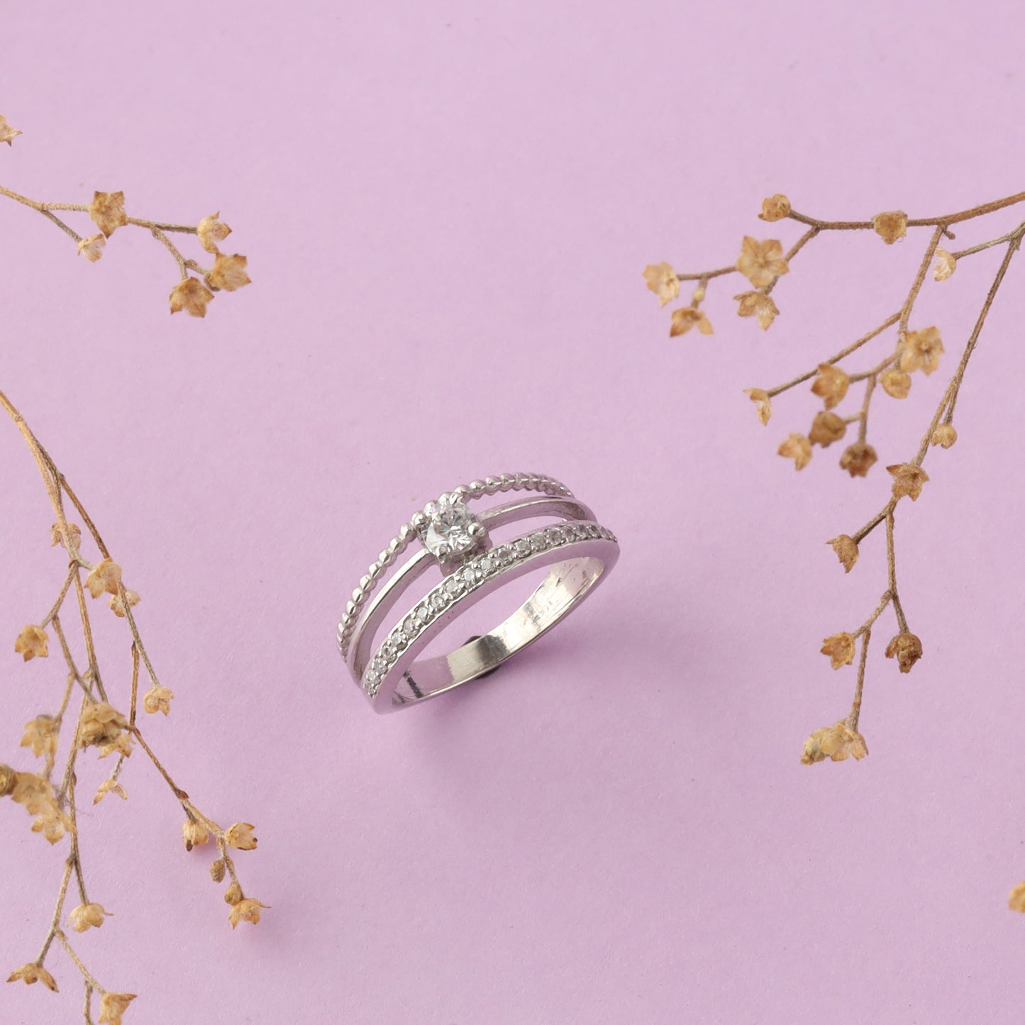 Three Layer Daymond Ring