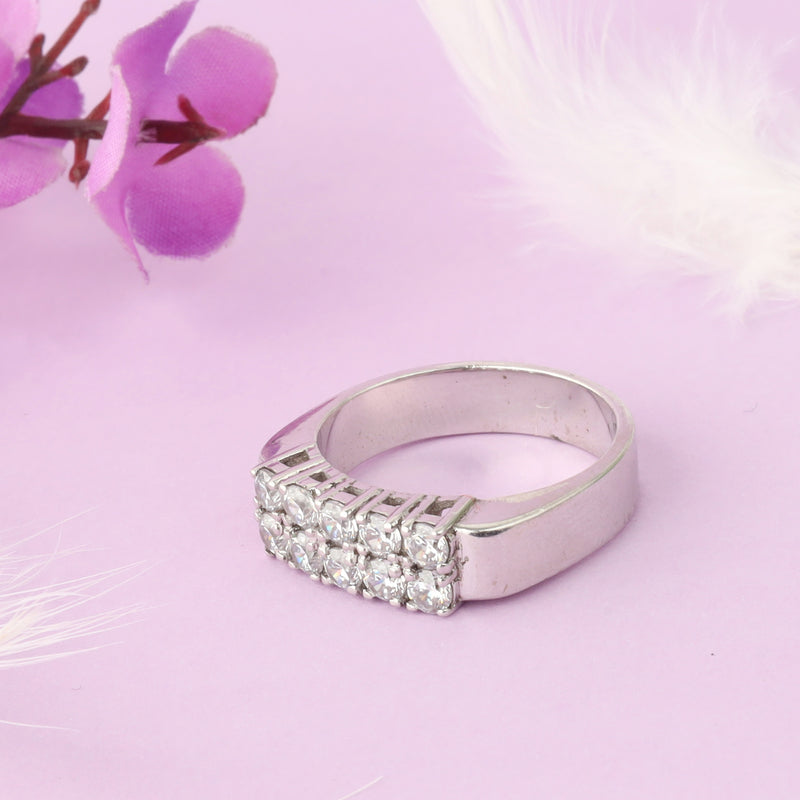 Ladies Two Line Diamond Ring