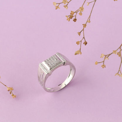 Square Elegance Silver Ring