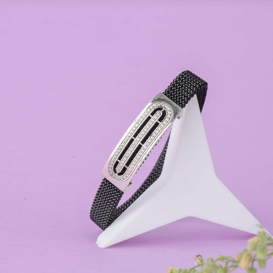 Sparkling Silver Diamond Band