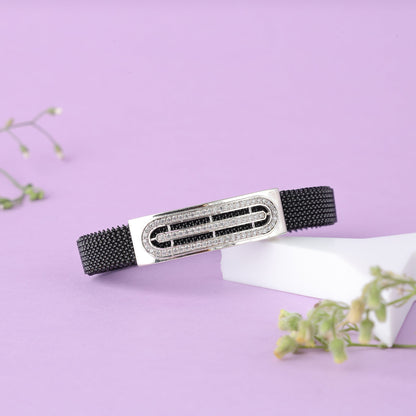 Sparkling Silver Diamond Band