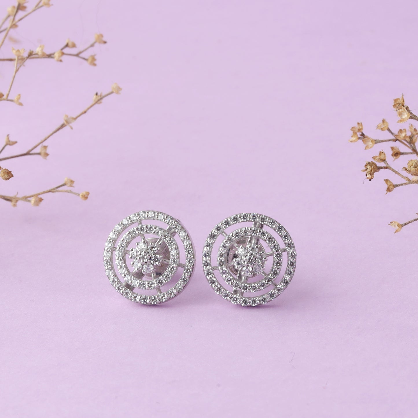 Round Silver Studs