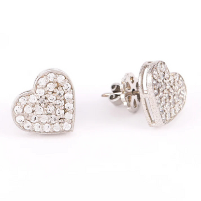 Glitter Heart Earring Stud
