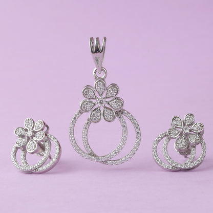 Silver Flower Chain Pendant
