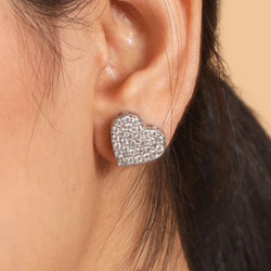 Glitter Heart Earring Stud