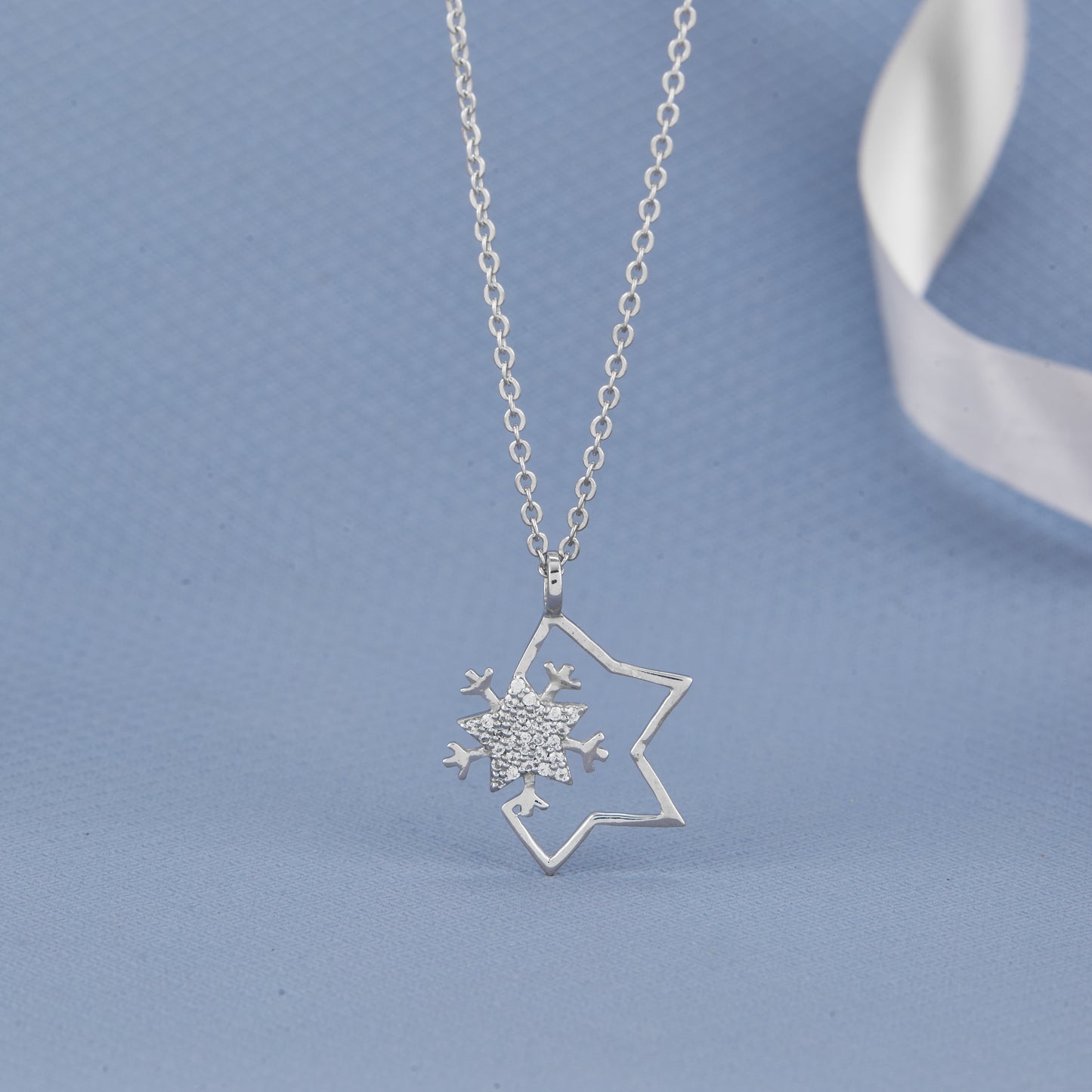Snowflake Star Chain Pendant