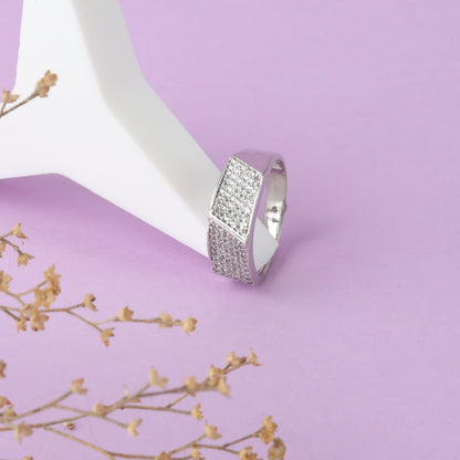 Modern Edge Silver Band