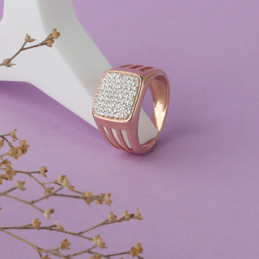 Lustrous Square Silver Ring