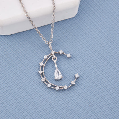 Moon Water Drop Chain Pendant