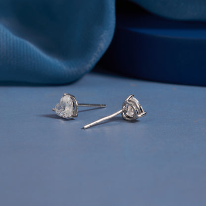 Heart Diamond Studs