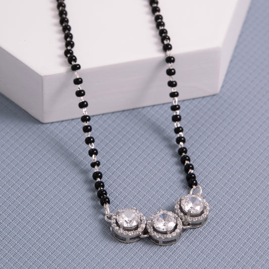 Three Stone Silver Mangalsutra