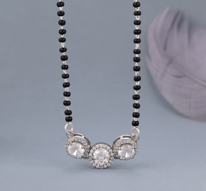 Three Stone Silver Mangalsutra