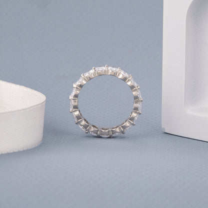 Ladies Silver Diamond Band