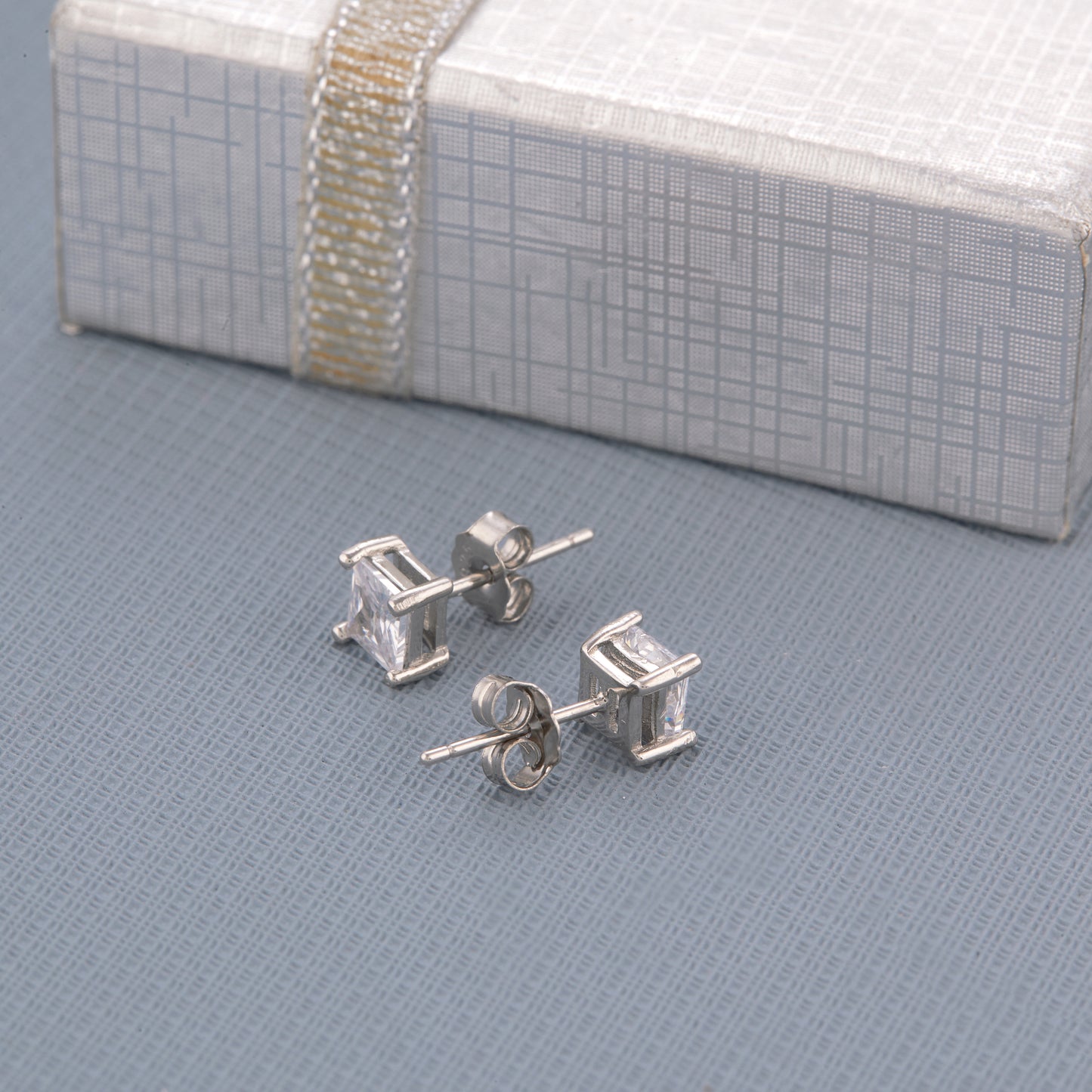Square Diamond Studs