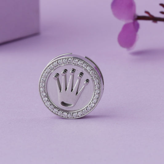 Rolex Silver Shirt Button