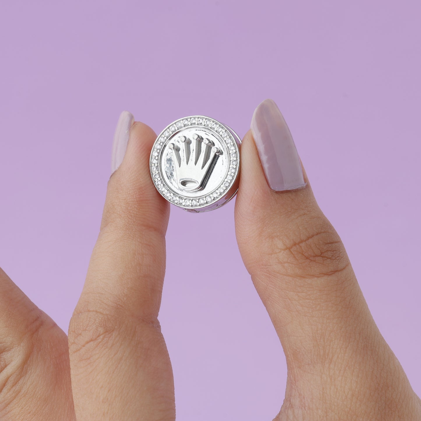 Rolex Silver Shirt Button