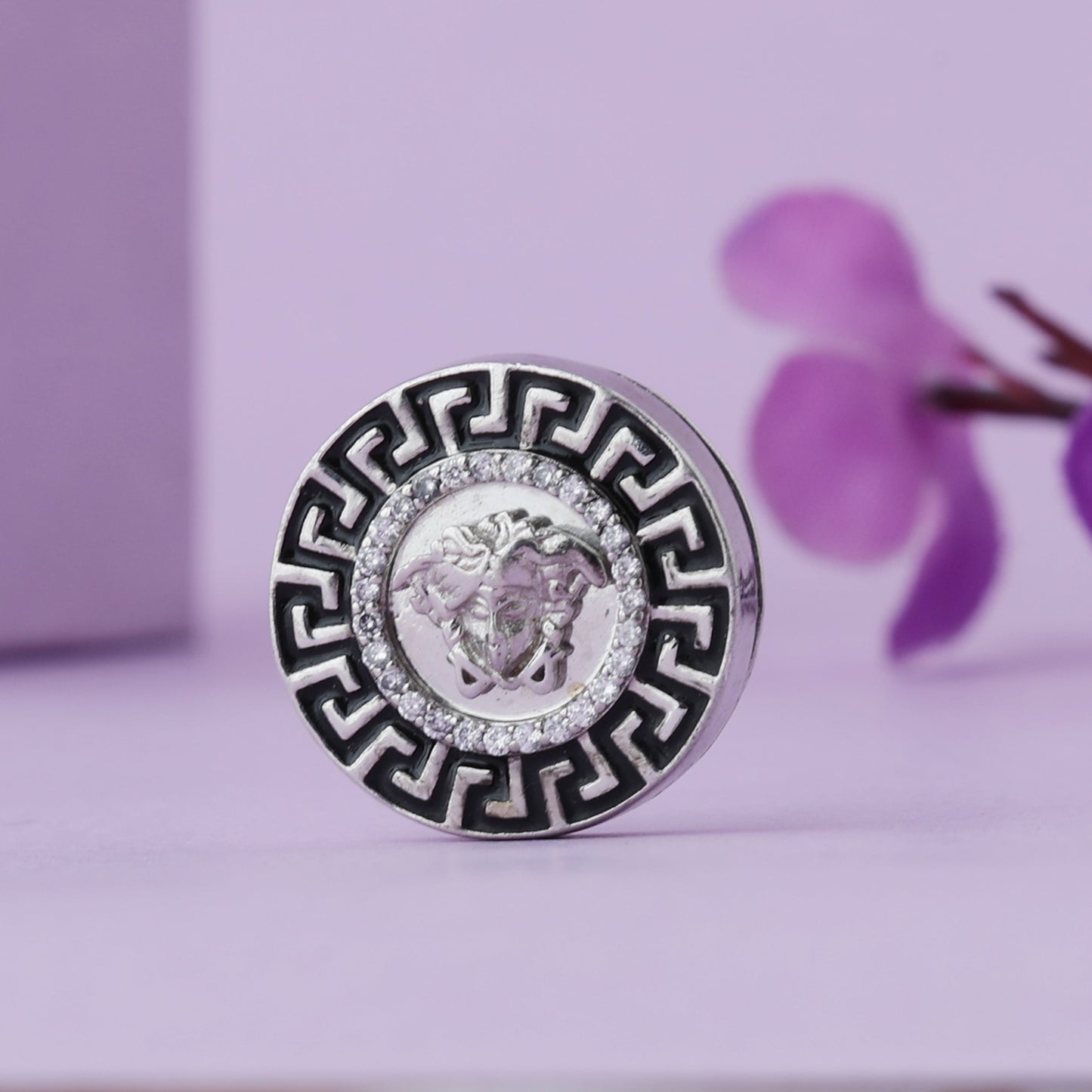 Elegant Silver Shirt Button