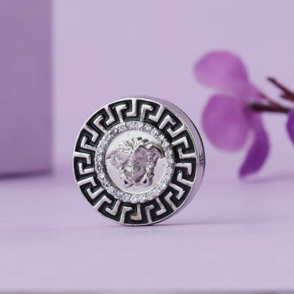 Elegant Silver Shirt Button