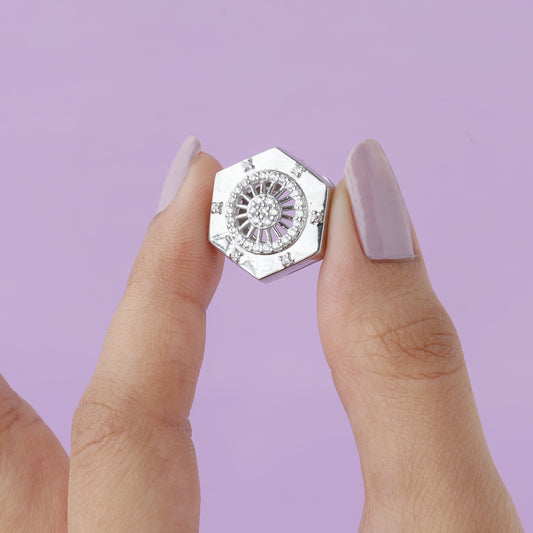 Sleek Silver Shirt Button